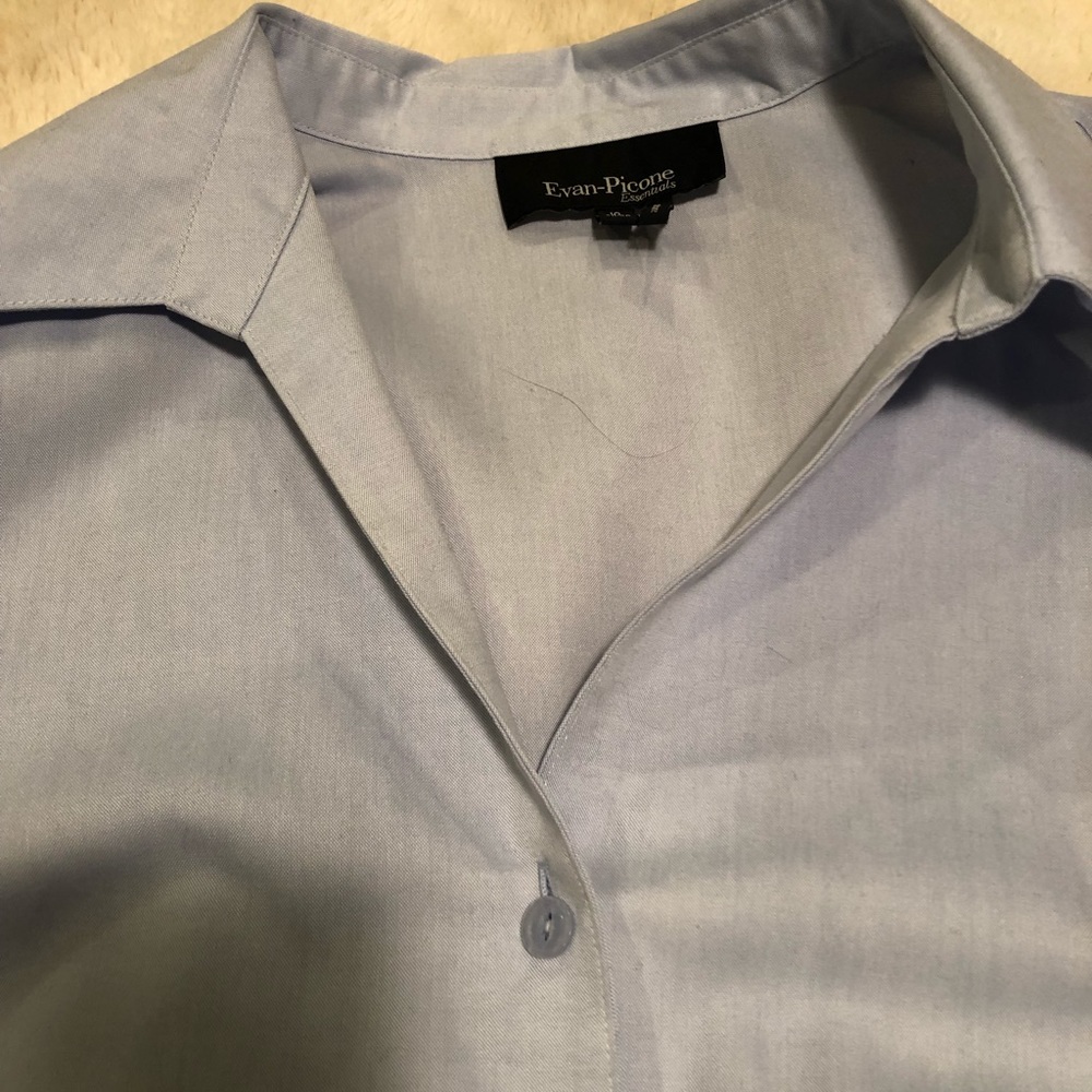 Classic Light Blue Button Down Blouse - image 2